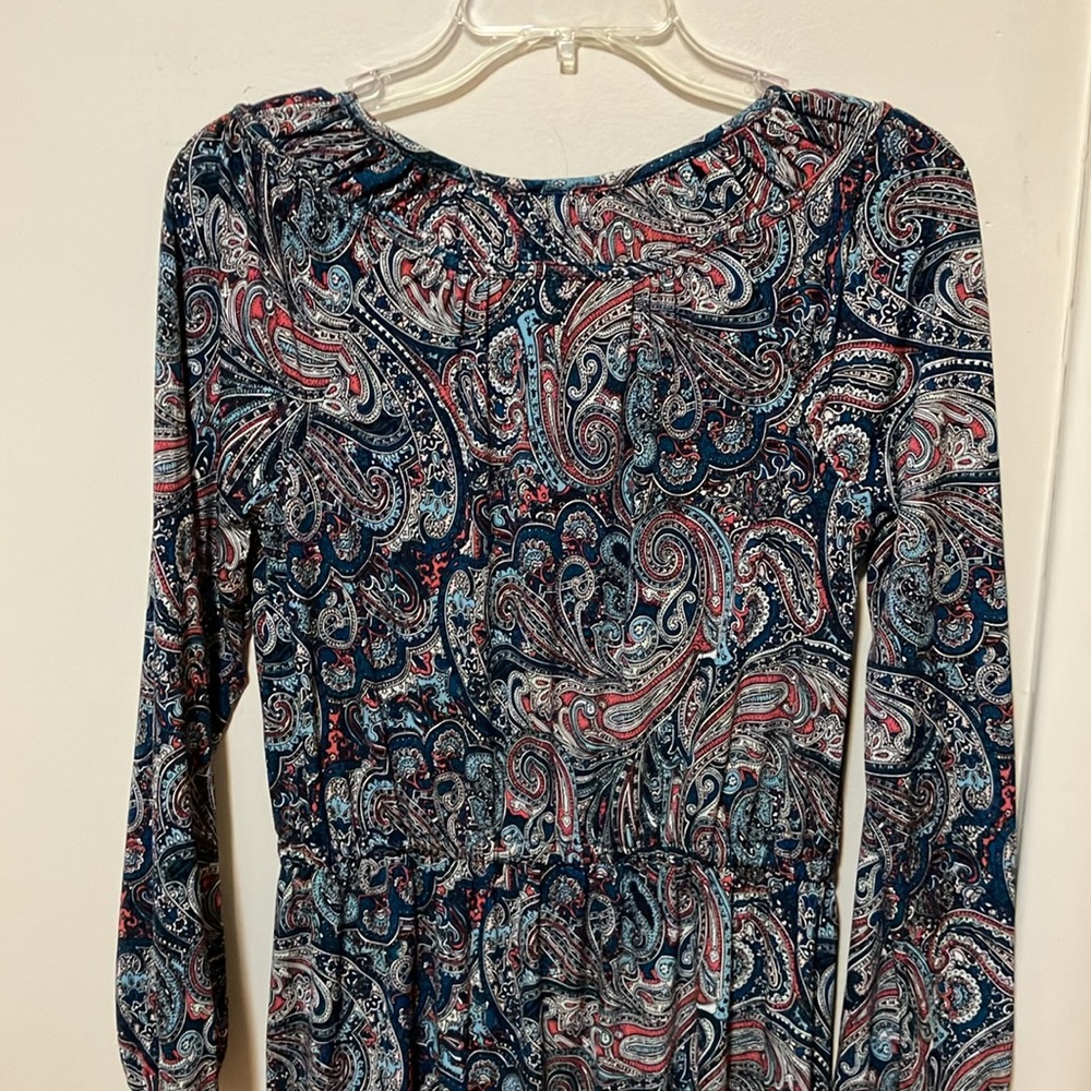 Talbots SP NWT Jersey Smocked Fit and Flare Paisley Dress PRICE DROP! - Picture 8 of 10